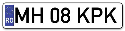 Placuta inmatriculare numar auto  MH-08-KPK, MH 08 KPK, MH08KPK