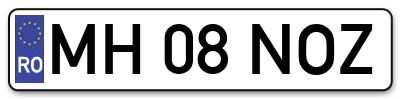 Placuta inmatriculare numar auto  MH-08-NOZ, MH 08 NOZ, MH08NOZ