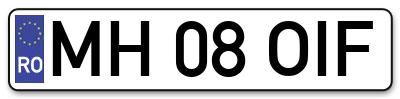 Placuta inmatriculare numar auto  MH-08-OIF, MH 08 OIF, MH08OIF