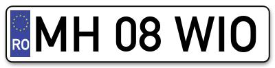 Placuta inmatriculare numar auto  MH-08-WIO, MH 08 WIO, MH08WIO