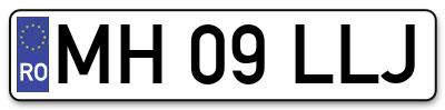 Placuta inmatriculare numar auto  MH-09-LLJ, MH 09 LLJ, MH09LLJ