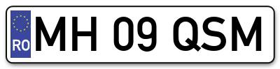 Placuta inmatriculare numar auto  MH-09-QSM, MH 09 QSM, MH09QSM