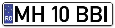 Placuta inmatriculare numar auto  MH-10-BBI, MH 10 BBI, MH10BBI
