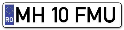 Placuta inmatriculare numar auto  MH-10-FMU, MH 10 FMU, MH10FMU
