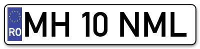 Placuta inmatriculare numar auto  MH-10-NML, MH 10 NML, MH10NML