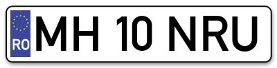Placuta inmatriculare numar auto  MH-10-NRU, MH 10 NRU, MH10NRU
