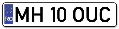 Placuta inmatriculare numar auto  MH-10-OUC, MH 10 OUC, MH10OUC