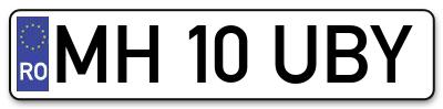 Placuta inmatriculare numar auto  MH-10-UBY, MH 10 UBY, MH10UBY