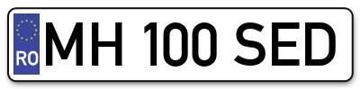 Placuta inmatriculare numar auto  MH-100-SED, MH 100 SED, MH100SED