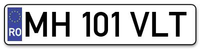 Placuta inmatriculare numar auto  MH-101-VLT, MH 101 VLT, MH101VLT