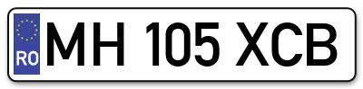 Placuta inmatriculare numar auto  MH-105-XCB, MH 105 XCB, MH105XCB