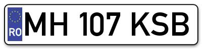 Placuta inmatriculare numar auto  MH-107-KSB, MH 107 KSB, MH107KSB
