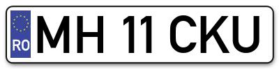 Placuta inmatriculare numar auto  MH-11-CKU, MH 11 CKU, MH11CKU