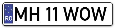 Placuta inmatriculare numar auto  MH-11-WOW, MH 11 WOW, MH11WOW