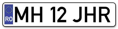 Placuta inmatriculare numar auto  MH-12-JHR, MH 12 JHR, MH12JHR