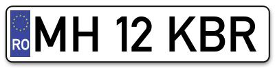 Placuta inmatriculare numar auto  MH-12-KBR, MH 12 KBR, MH12KBR
