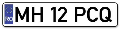 Placuta inmatriculare numar auto  MH-12-PCQ, MH 12 PCQ, MH12PCQ