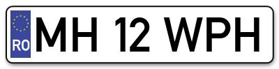 Placuta inmatriculare numar auto  MH-12-WPH, MH 12 WPH, MH12WPH