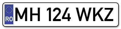 Placuta inmatriculare numar auto  MH-124-WKZ, MH 124 WKZ, MH124WKZ