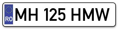 Placuta inmatriculare numar auto  MH-125-HMW, MH 125 HMW, MH125HMW