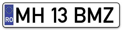 Placuta inmatriculare numar auto  MH-13-BMZ, MH 13 BMZ, MH13BMZ