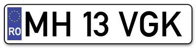 Placuta inmatriculare numar auto  MH-13-VGK, MH 13 VGK, MH13VGK