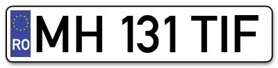 Placuta inmatriculare numar auto  MH-131-TIF, MH 131 TIF, MH131TIF