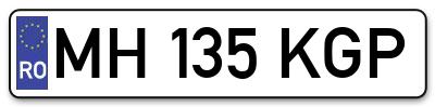 Placuta inmatriculare numar auto  MH-135-KGP, MH 135 KGP, MH135KGP