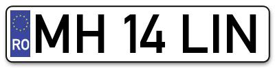 Placuta inmatriculare numar auto  MH-14-LIN, MH 14 LIN, MH14LIN