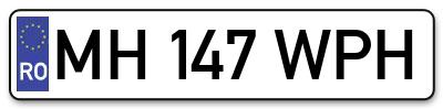 Placuta inmatriculare numar auto  MH-147-WPH, MH 147 WPH, MH147WPH