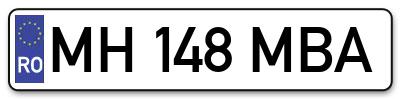 Placuta inmatriculare numar auto  MH-148-MBA, MH 148 MBA, MH148MBA