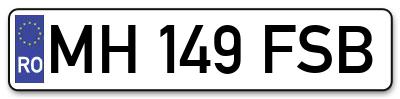 Placuta inmatriculare numar auto  MH-149-FSB, MH 149 FSB, MH149FSB
