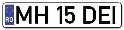 Placuta inmatriculare numar auto  MH-15-DEI, MH 15 DEI, MH15DEI