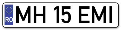 Placuta inmatriculare numar auto  MH-15-EMI, MH 15 EMI, MH15EMI