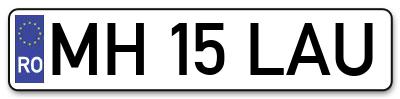 Placuta inmatriculare numar auto  MH-15-LAU, MH 15 LAU, MH15LAU