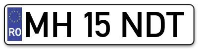 Placuta inmatriculare numar auto  MH-15-NDT, MH 15 NDT, MH15NDT