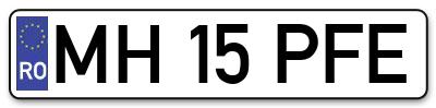 Placuta inmatriculare numar auto  MH-15-PFE, MH 15 PFE, MH15PFE