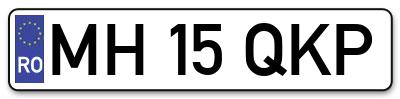 Placuta inmatriculare numar auto  MH-15-QKP, MH 15 QKP, MH15QKP