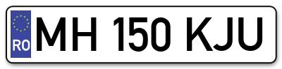 Placuta inmatriculare numar auto  MH-150-KJU, MH 150 KJU, MH150KJU