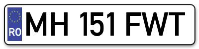Placuta inmatriculare numar auto  MH-151-FWT, MH 151 FWT, MH151FWT
