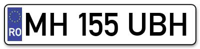 Placuta inmatriculare numar auto  MH-155-UBH, MH 155 UBH, MH155UBH