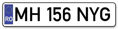 Placuta inmatriculare numar auto  MH-156-NYG, MH 156 NYG, MH156NYG
