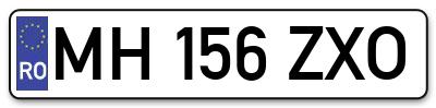 Placuta inmatriculare numar auto  MH-156-ZXO, MH 156 ZXO, MH156ZXO