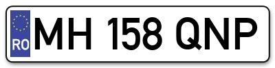 Placuta inmatriculare numar auto  MH-158-QNP, MH 158 QNP, MH158QNP