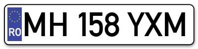 Placuta inmatriculare numar auto  MH-158-YXM, MH 158 YXM, MH158YXM
