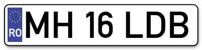 Placuta inmatriculare numar auto  MH-16-LDB, MH 16 LDB, MH16LDB