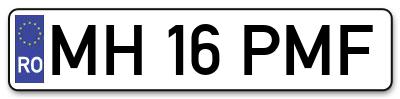 Placuta inmatriculare numar auto  MH-16-PMF, MH 16 PMF, MH16PMF