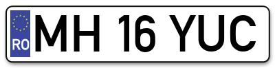 Placuta inmatriculare numar auto  MH-16-YUC, MH 16 YUC, MH16YUC
