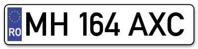 Placuta inmatriculare numar auto  MH-164-AXC, MH 164 AXC, MH164AXC