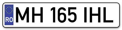 Placuta inmatriculare numar auto  MH-165-IHL, MH 165 IHL, MH165IHL